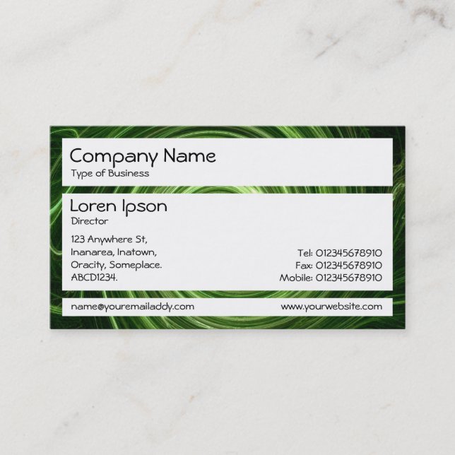 Panels - Green Galaxy Business Card (Front)