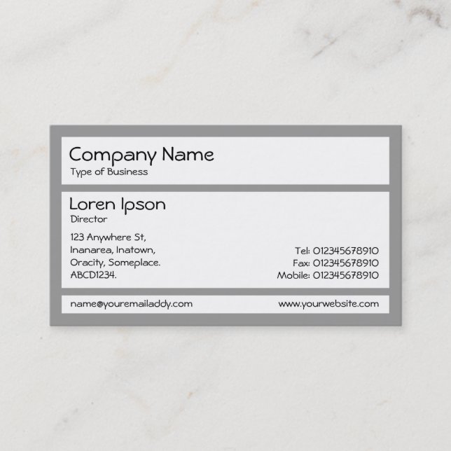 Panels - Grey Business Card (Front)