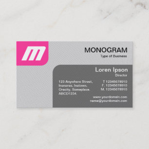 Panels MonoGram v2 - Hot Pink and Grey Business Card