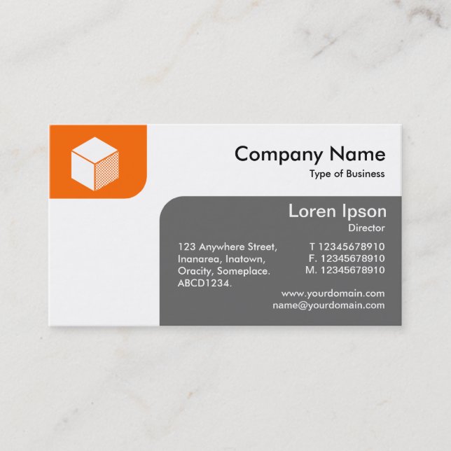 Panels - Orange and Grey Business Card (Front)
