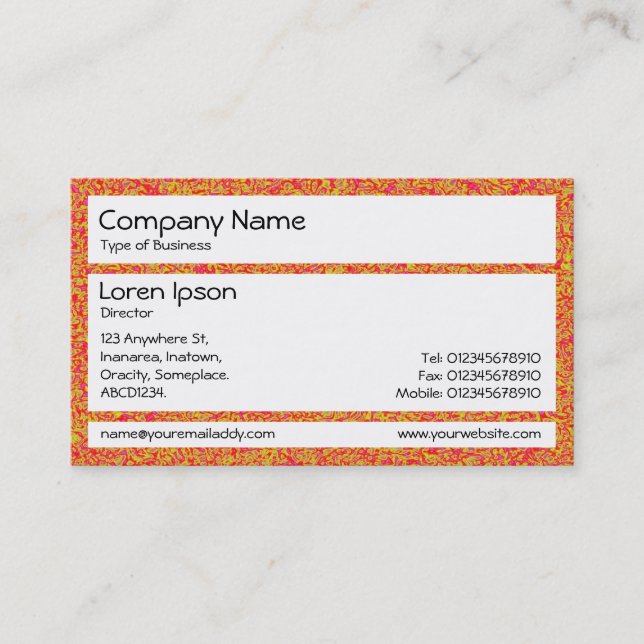 Panels - Orange Marbling Business Card (Front)