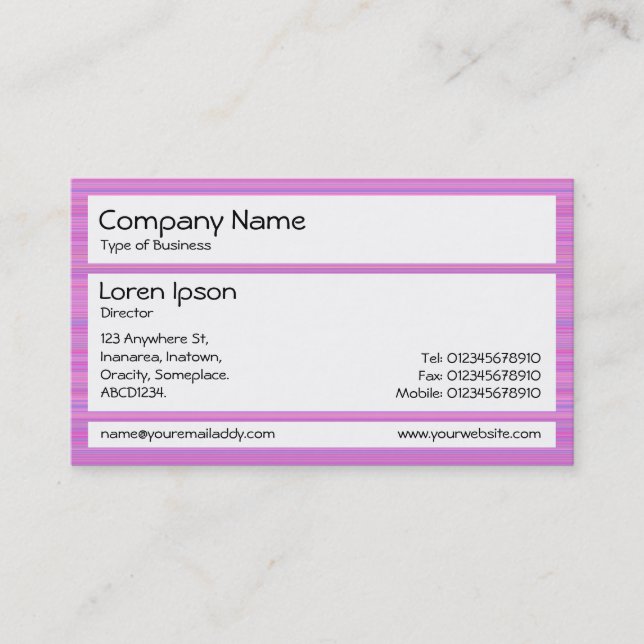 Panels - Pink Combed Business Card (Front)