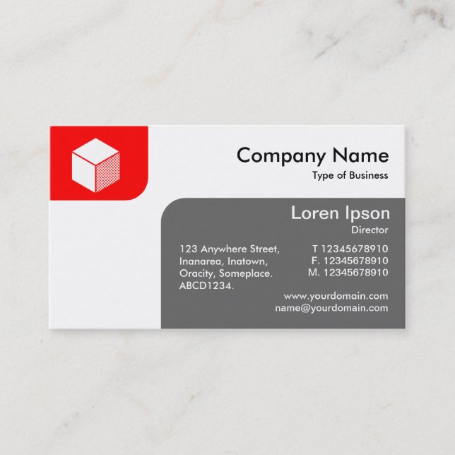 Panels - Red and Grey Business Card (Front)