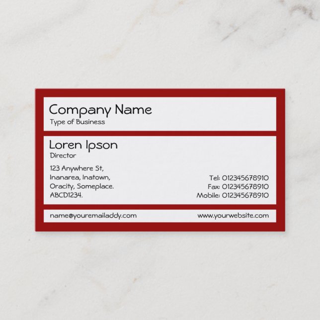 Panels - Ruby Red Business Card (Front)