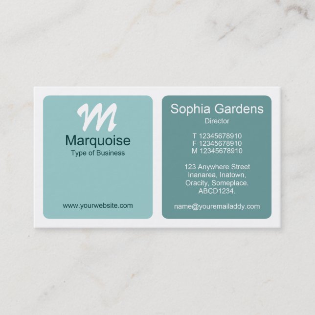 Panels - Shades of Cool Green Business Card (Front)