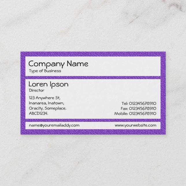 Panels - Violet Plastic Chair Business Card (Front)