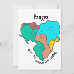 Pangea Continents Cuddling Multicolor Invitation