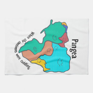 Pangea Continents Cuddling Multicolor Tea Towel