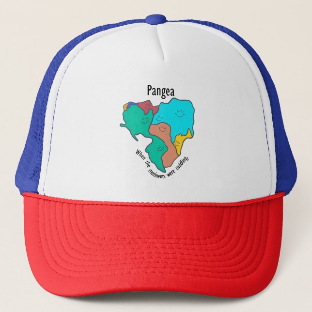Pangea Continents Cuddling Multicolor Trucker Hat (Front)