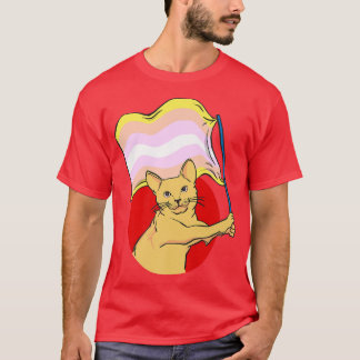 Pangender Flag Cat  seual Identity  Nonbinary Love T-Shirt