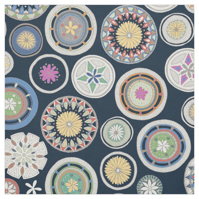 pango mandala indigo fabric (Swatch)