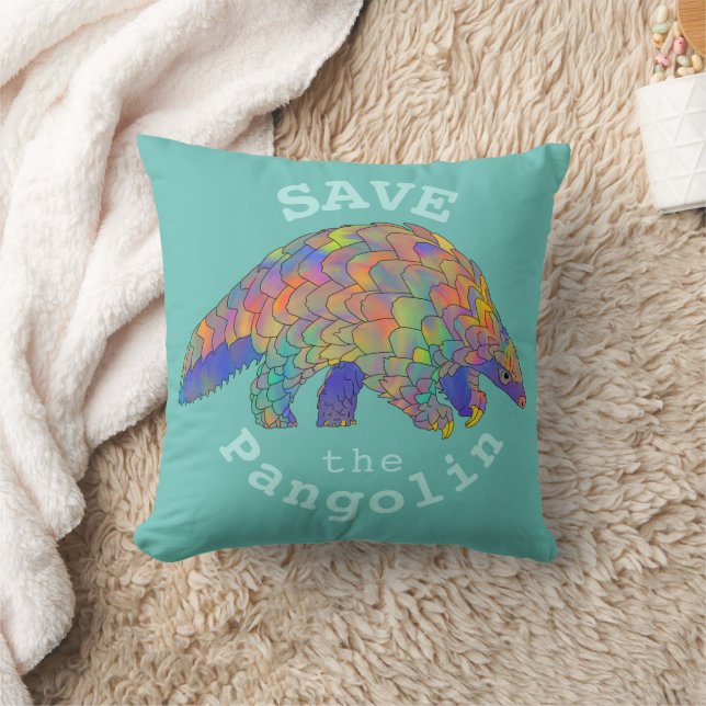 Pangolin animal rights slogan cushion (Blanket)