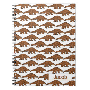 Pangolin Animal with Name Notebook