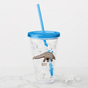 Pangolin cartoon illustration acrylic tumbler