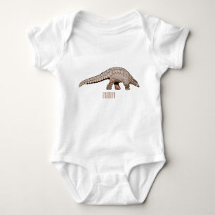 Pangolin cartoon illustration baby bodysuit