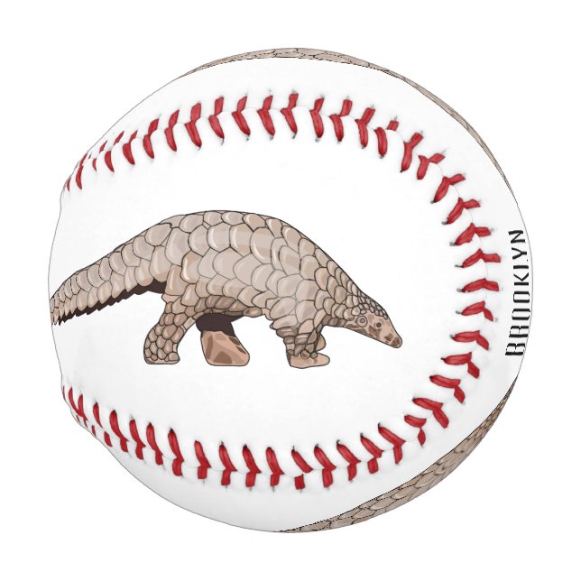 Pangolin cartoon illustration baseball (Front Right)