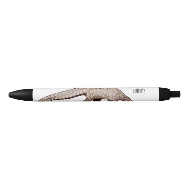 Pangolin cartoon illustration black ink pen (Front)