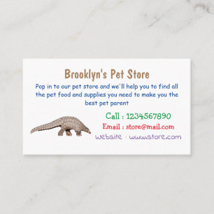 Pangolin cartoon illustration business card