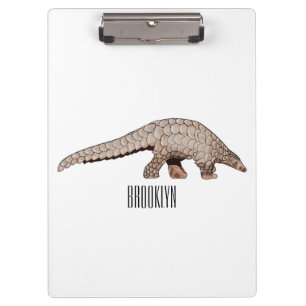 Pangolin cartoon illustration clipboard
