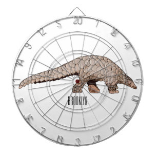 Pangolin cartoon illustration dartboard