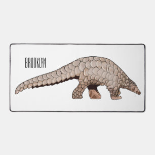 Pangolin cartoon illustration desk mat