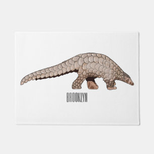 Pangolin cartoon illustration doormat