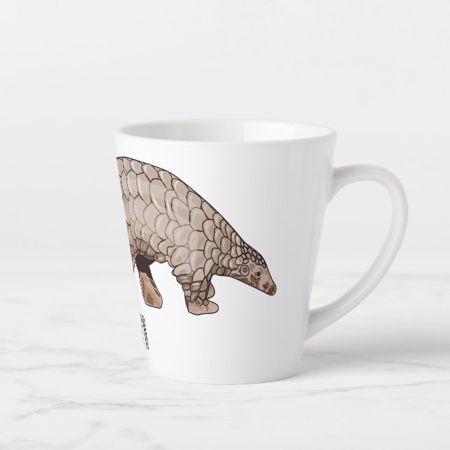 Pangolin cartoon illustration latte mug (Right)