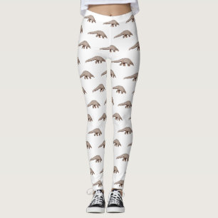 Pangolin cartoon illustration leggings