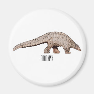 Pangolin cartoon illustration magnet