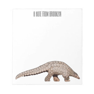 Pangolin cartoon illustration notepad