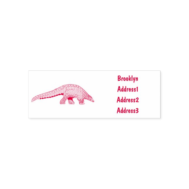 Pangolin cartoon illustration self-inking stamp (Design)