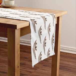 Pangolin cartoon illustration short table runner