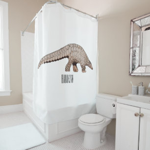 Pangolin cartoon illustration shower curtain