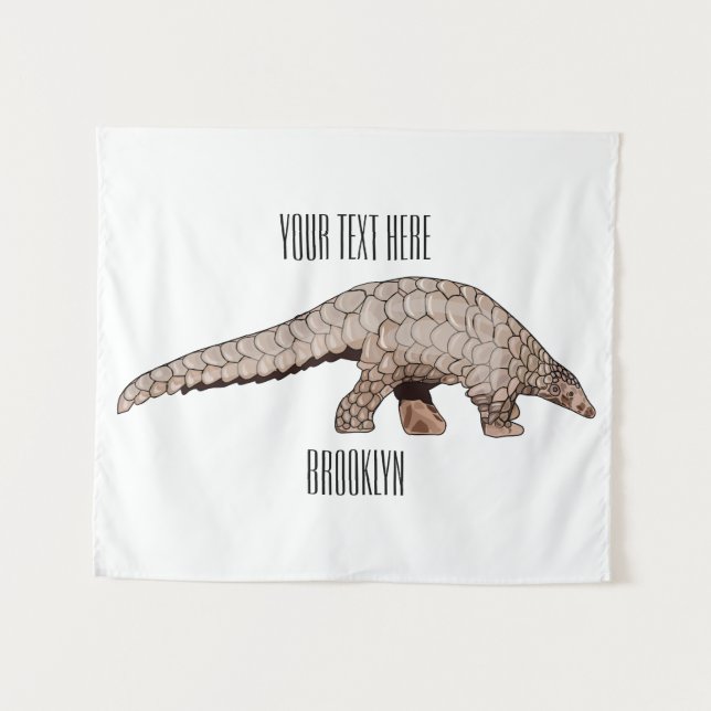 Pangolin cartoon illustration tapestry (Front (Horizontal))