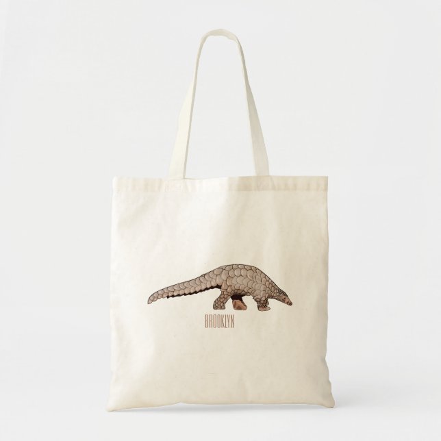 Pangolin cartoon illustration tote bag (Front)