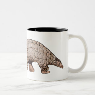 Pangolin cartoon illustration Two-Tone coffee mug