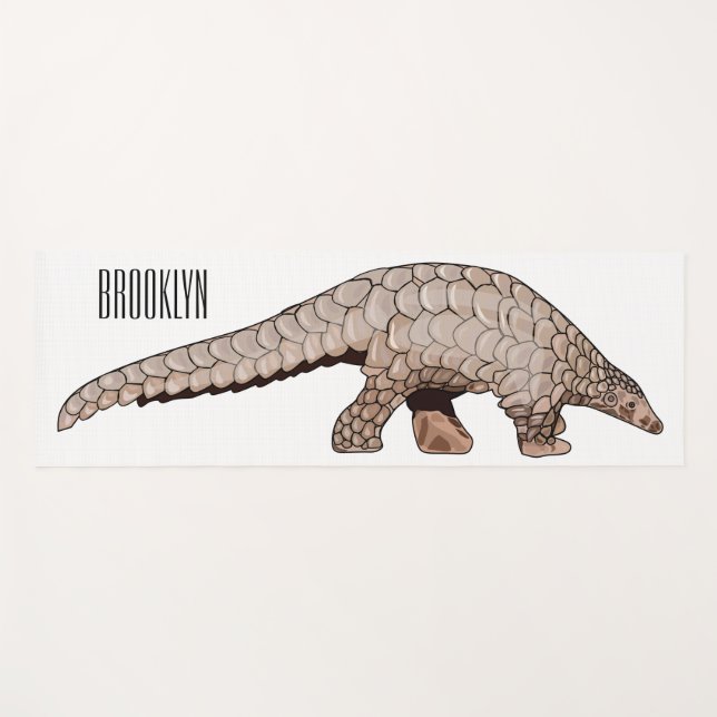 Pangolin cartoon illustration yoga mat (Front (Horizontal))