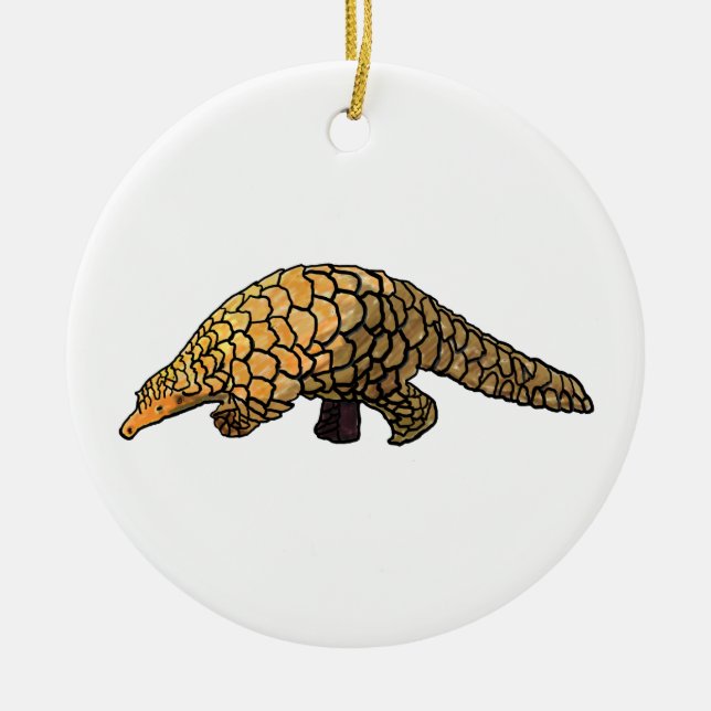 Pangolin Ceramic Tree Decoration (Front)