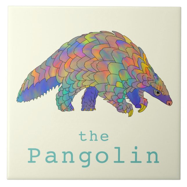 Pangolin Endangered Species Animal Rights Activism Tile (Front)