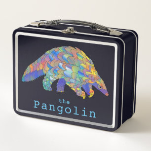 Pangolin Endangered Species Psychedelic Animal Art Metal Lunch Box