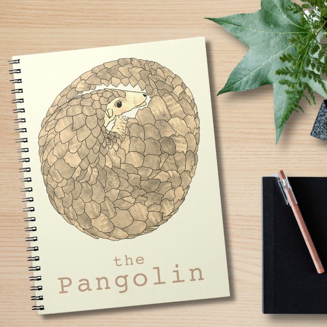 Pangolin Endangered Species Wildlife Animal Art Notebook (Cute pangolin animal art notebook endangered species rare rolled up scaly anteater illustration )