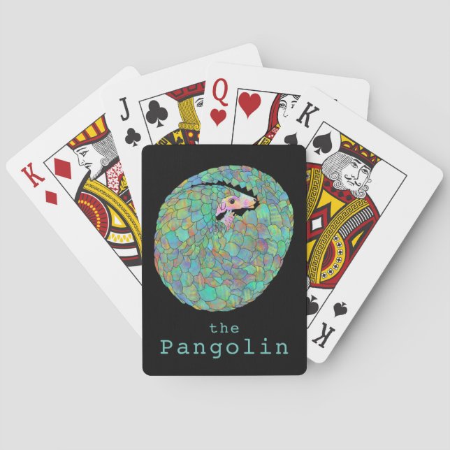 Pangolin Endangered Species Wildlife Animal Art Playing Cards (Back)