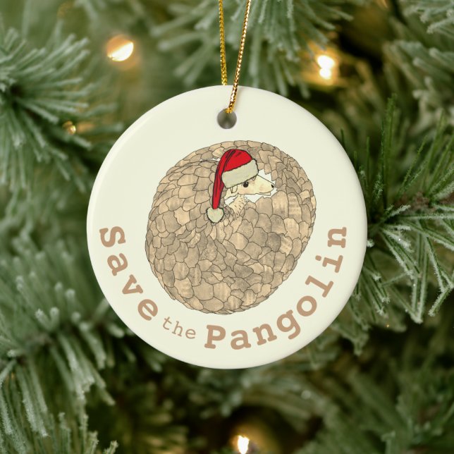 Pangolin Festive Endangered Animal  Ceramic Tree Decoration (Tree)