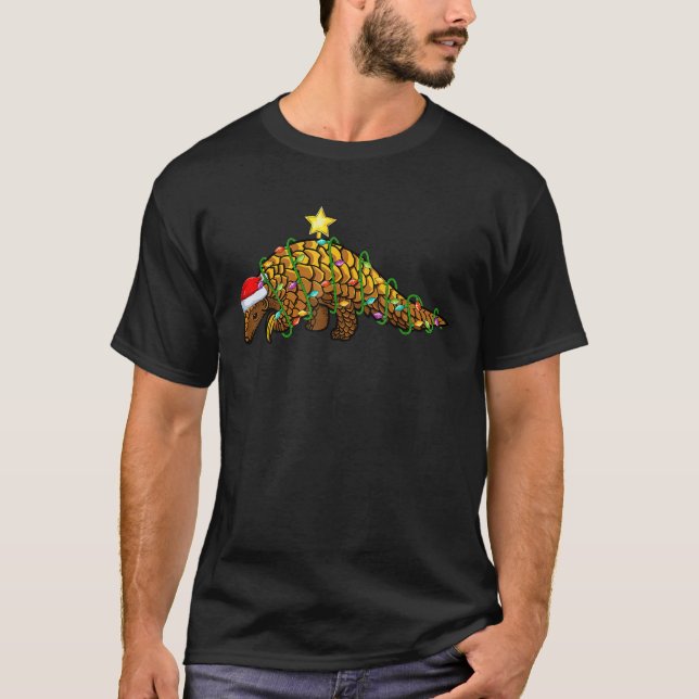 Pangolin Lighting Xmas Tree Matching Pangolin Chri T-Shirt (Front)