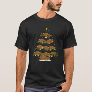 Pangolin Lights Xmas Santa Pangolin Christmas Tre T-Shirt