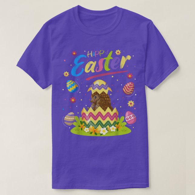 Pangolin Lover Funny Easter Egg Pangolin Happy Eas T-Shirt (Design Front)