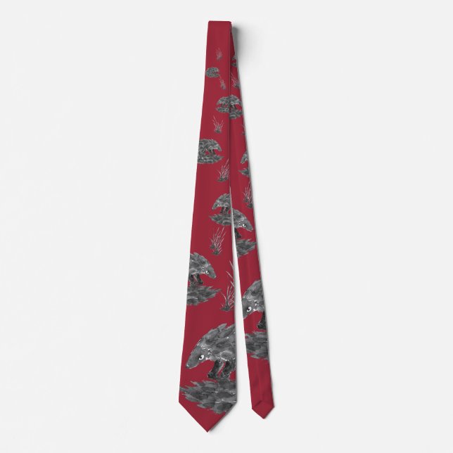Pangolin Neck Tie (dark design) (Front)