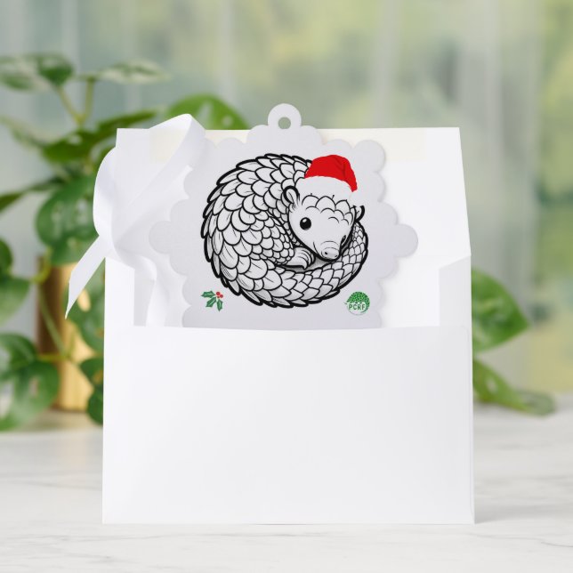 Pangolin Santa Christmas Ornament  (Envelope)