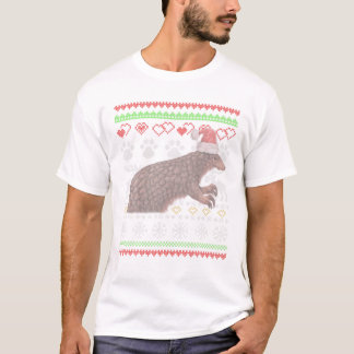 Pangolin Santa Claus Ugly Christmas Pattern X-Mas T-Shirt