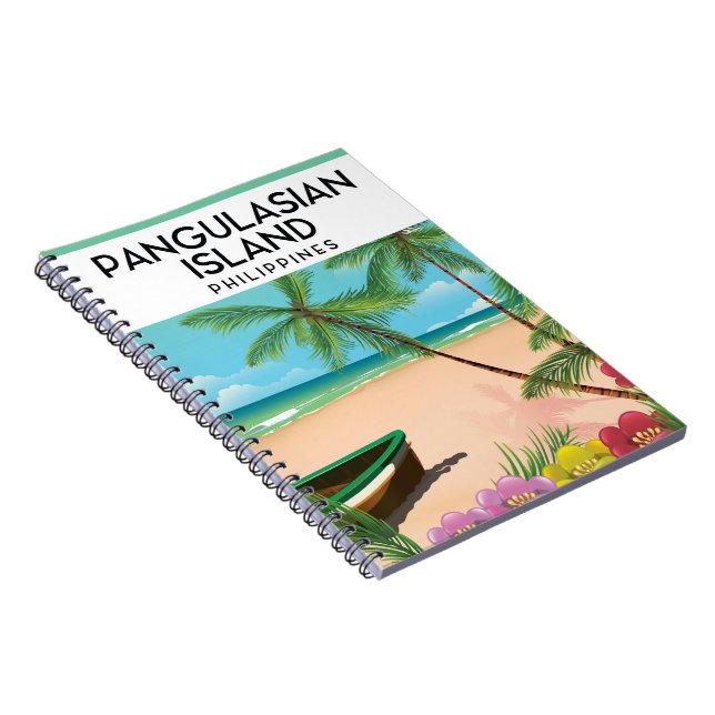 Pangulasian island beach travel poster. notebook (Right Side)